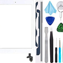 White Digitizer Repair Kit for iPad Mini 1&2 A1432 A1489 Touch Screen Digitizer Replacement with IC Chip + Home Button + Tools + Pre-Installed Adhesive (Screen Only)