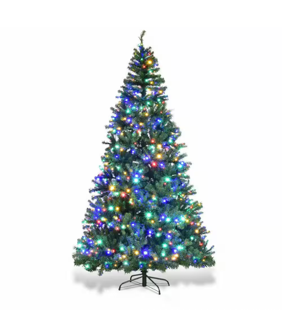 8 ft. Pre-Lit LED Premium Hinged Artificial Christmas Tree with 750 LED Lights and Stand