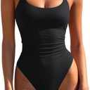 LASLULU Women's One Piece Swimsuits Sexy Halter Backless Slimming Bathing Suit Tummy Control Swimsuit.2XL
