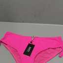 Daci Women Mid Waist Bikini Bottoms - Full Coverage Swim Bathing Suit Bottom Side Tied Swimsuit Bottoms (Large, Pink)