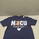 NICU Nurse Bear Funny Nursing Girls Women Scrub Gingham T-Shirt, Medium