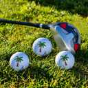 Premium Golf Gift Set: Embroidered Jacquard Checked Pattern Pink Golf Towel, 3 Golf Balls, and 2 Golf Ball Markers with Hat Clip, Ultimate Christmas Golf Gift for Men Women (Flamingo Box)