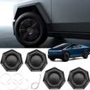 Wheel Center Caps for Tesla Cybertruck Accessories - Full Coverage Lug Nut Covers for Rims Exterior Protection with Removal Clip Installation, Set of 4