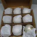 DN DECONATION Glass Christmas Hanging Ball Ornaments Set of 9, 3.15” Champagne Christmas Ornaments, Christmas Decorative Baubles for Xmas Tree Decoration, Holiday, Wedding Party Gift Decor