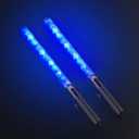 RoadHero 2 Pack 21 Inch Traffic Wands, Blue Led Traffic Control Baton, Night Safety Light Wand with 2 Flashing Modes, Air Marshaling Signal Wand with Side Clip for Parking Lot