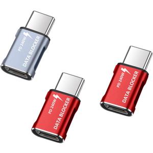 Data Blocker, USB C to C Data Blocker for iphone15 16 and Any Mobile Phone Charging, Protect Against Juice Jacking, Refuse Hacking 100% Guaranteed, Only Safe Charging (3-Pack)