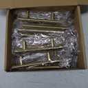 Haliwu 30 Pack Cabinet Handles Brass Gold Cabinet Pulls 3 Inch Hole Center Drawer Pulls Modern Bar Dresser Handles for Bathroom Kitchen Bedroom