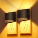 DORESshop LED Night Light[2 Pack], Night Lights Plug into Wall, 3 Level Brightness Adjustable Plug in Night Light, Dusk to Dawn Sensor, Nightlights for Adults, Bedroom, Bathroom, Hallway, Amber