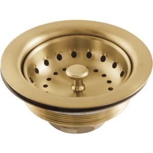 Kingston Brass K111BBB Tacoma Stainless Steel Kitchen Sink Basket Strainer, Brushed Brass