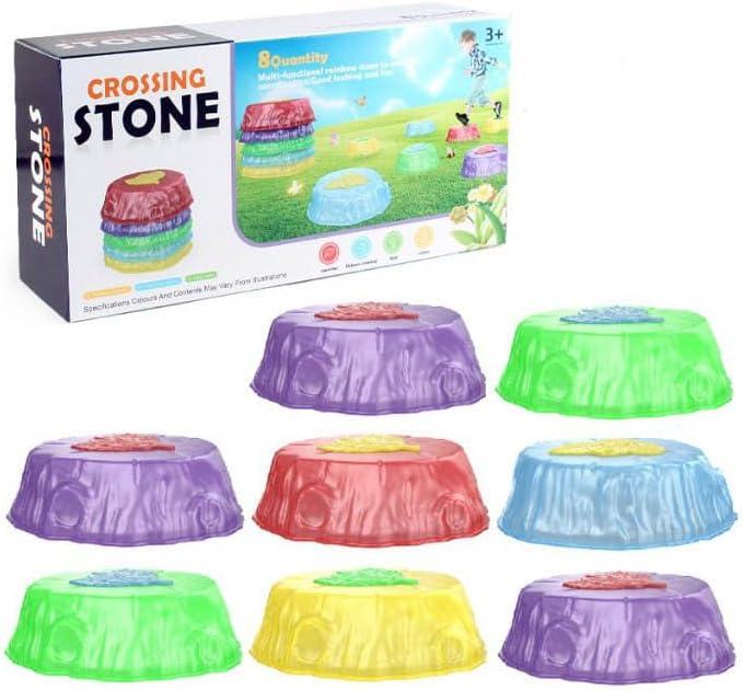 Light Up Musical Stepping Stones, Light Up Stepping Stones, Glow In The Dark Stepping Stones, Light up Balance Stepping Stones, Non Slip Sensory Stepping Stones, Indoor & Outdoor Play (8pcs)