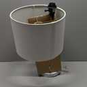 Globe Electric Matte Brass Rotary Socket Table Lamp with Fabric Shade