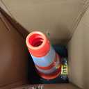 8 Pack 28 Inch Traffic Cones with Black Base, from -22 to 131, MUTCD-Compliant Orange Safety Cone with Reflective Collar  Extra Caution Tape for Parking Lot, Construction Work, Road Safety