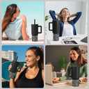 Silicone Boot Compatible with Sinple Midern 24/30/40 oz Tumbler with Handle/Trek Pivot, Protective Anti-Scratch Bottle Bottom Sleeve Cover Compatible with Sinple Midern Tumbler (Bling Black)