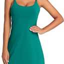 OVRUNS Women's Tennis Dress Built-in Bra & Shorts Exercise Workout Golf Athletic Dress with Pockets S