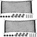 Amiss 2 Packs Cargo Net Stretchable, Adjustable Elastic Trunk Storage Net with Hook for SUVs, Cars and Trucks (35.4x15.8 Inch)