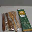 AIUHI Premium Teak Wood Spatula Set, 4-Piece Non-Stick Cooking Utensils for Kitchen, Includes Paddle, Turner, Slotted Spatula & Wood Scraper  Durable & Easy to Clean