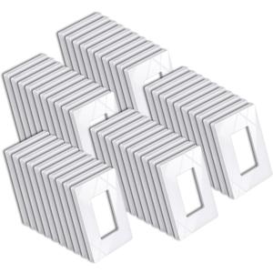 BESTTEN 50 Pack 1 Gang Screwless Decorator Wall Plate, USWP6 Gloss Snow White, Decorative Outlet Cover, Decor Light Switch Face Plate, H4.69 x W2.91, UL Listed