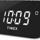 Timex Alarm Clock with Large Display, Digital Alarm Clock for Bedroom Includes 120V Universal Power Adapter (T121B - Black)