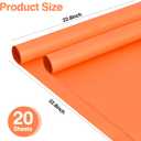 BEISHIDA 20 PCS Orange Floral Wrapping Paper-Matte Waterproof Flower Wrapping Paper Bouquet for Florist Supplies, DIY Crafts, Gift Packaging, Wedding, Birthday Gift