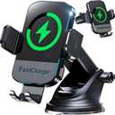 Wireless Car Charger, 2025 Upgrade 15W Fast Charging Auto Clamping Car Phone Holder Charger, Phone Holders for car Mount, CHGeek, fit for iPhone 17 16 15 14 13 Mini Pro Max XR,Samsung Galaxy S25 Ultra (Matte Black)