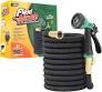 Flexi Hose with 8 Function Nozzle, 50FT - Lightweight Expandable Garden Hose, No-Kink Flexibility, 3/4 Inch Solid Brass Fittings and Double Latex Core 