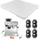 Appliance Slider 360 Rolling Tray for Coffee Maker- Bamboo Coffee Pot Slider Tray for Countertop Rotation Sliding Tray with Wheels, Appliances Mat Easily from Under The Cabinet White (15.7"13")