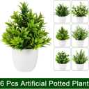 Yoratee Artificial Plant 6PCS Small Fake Plant Greenery Potted Plant Cute Indoor Faux Plant Houes Office Table Desk Bathroom Decor Plants