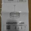  dTinkoso 26" Gold Crystal Chandeliers,Water Ripple Glass Drum Pendant Light Fixture with Adjustable Height, 6 Lights Glass Chandelier for Dining Room, Bedroom, Foyer,Living Room, Brass Gold