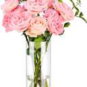 Clear Flower Vase, Non-breakable Vases, 5" W x 10" H, Acrylic Vase, Aesthetic Room Decor Cylindrical Modern Flower Vases for Table Centerpiece, Home Decor, Women Floral Arrangement Gift