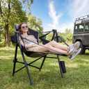 Hammock Camping Chair with Removable Footrest, 400lbs Heavy Duty Portable Swing Chair Outdoor with Adjustable Back, Foldable Camping Chair with Headrest and Cup Holder for Camping, Patio, Lawn