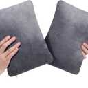 2 Pack Mini Pillow, 11 x 7 Inches Travel Pillows, Microfiber Tiny Support for Neck, Wrist, Knee, Lumbar Travel Soft Machine Washable(Grey)