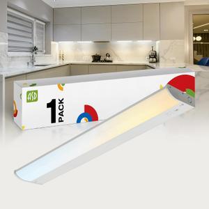 ASD White LED Under Cabinet Lighting, 24 Inch 12W, Hardwired
Dimmable, ON/OFF Switch, 3CCT 3000K-5000K, 860LM, CRI90+, Hardwired Bullnose Under Counter Light, White, ETL