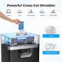 BONSEN 14-Sheet Paper Shredder for Home Office, Heavy Duty Cross Cut Shredder with 5.3 Gal Pullout Bin, Quiet Shredder for CDs/Credit Card/Staple, P-4 Security, Anti-Jam System