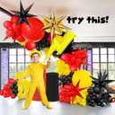 154Pcs Monster Catcher Balloon Arch Kit - Red Yellow Black Party Decorations with Lightning Bolt & Star Foil Balloons - for Boys Fire Power Super Hero Racing car Theme Party Supplies, Standard