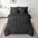 Feelyou Leopard Print Queen Comforter Set with Sheets for Kids Boys Girls Cheetah Fur 7 Pieces Bedding Set Animal Print Bed in a Bag Wild Animal Skin Texture Room Decor Soft Lightweight Microfiber