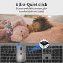 Wireless Mouse and Keyboard Combo, Silent Full-Size Computer Keyboard with Calculator Button, 2400 DPI Mouse, Quiet Click, Slim Cordless USB Set for Laptop PC Windows Mac - Space Grey