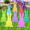 Yerliker 8 Pcs Easter Yard Signs with Stakes Outdoor Garden Bunny Lawn Signs Decorative Bunny Yard Stakes Rabbit Easter Decorations for Easter Hunt Game Home Spring Props Party Supply (Classic Style)