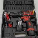 Cordless Drill Set 2 Batteries, WAKYME 12.6V Power Drill 30NM 18+1 Clutch, 3/8" Keyless Chuck, Variable Speed Built-in LED Electric Driver Drill for Drilling Wall, Bricks, Wood, Metal etc 