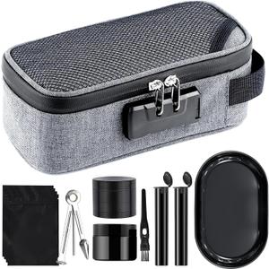 Large Storage Bag with 7 Small Items, Portable Storage Case with Combination Lock For Home and Travel Grey