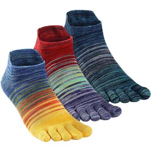 Crew Toe Sock, Cotton Ankle Sock & Stocking, Arch Support, Running Five-Toe Design(3&6pairs) (Small)