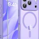 FNTCASE for iPhone 17 Pro Case: [Compatible with Magsafe] Translucent Matte Cases with [Full Camera Protection] [Screen Protector] Military Grade Shockproof Protective Phone Cover - Light Purple
