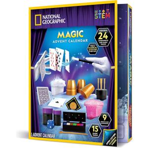 National Geographic Magic Advent Calendar 2025  24 Days of Magic Tricks & Science Experiments, Holiday Countdown Calendar for Kids, Christmas Activity