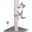 MECOOL Cat Scratching Post Premium Basics Kitten Scratcher Sisal Scratch Posts with Hanging Ball 22" for Kittens or Smaller Cats (22 inches for Kitten, Gray)