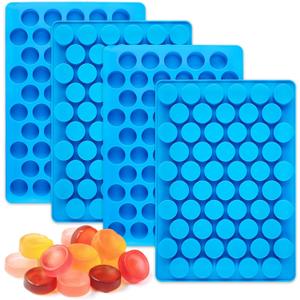 JOERSH Round Candy Molds Silicone Molds for Hard Candy, Gummy, Caramels, Chocolate, Ganache, Ice Cubes, 220 Cavity