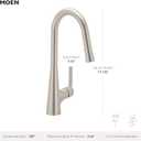 Moen Ronan Matte Black Pulldown Kitchen Faucet with SwivelControl Wand and Power Clean Technology 87918BL