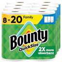 Bounty Quick Size Paper Towels, White, 8 Family Rolls = 20 Regular Rolls (Packaging May Vary)