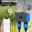 WiFi Sprinkler Timer, Smart Bluetooth Hose Timers, Water Timer for Garden Hose with APP, Digital Automatic Irrigation System Compatible with Alexa Google, for Outdoor Garden Lawn, 2 Outlet