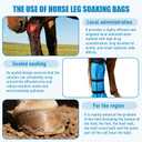 4 Pcs Easy Use Hoof Soaking Boot for Horse Soaker Bag, Hoof Care Treatment Bucket with EVA Pad and Elastic Band, 2 Pairs Horse Soaker Bag for Common Equine Hooves Ailment Problem