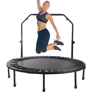 Rebounder Trampoline for Adults, 40"/50" Foldable Spring Fitness Trampoline - 450 lbs Capacity, Quiet & Stable Indoor/Outdoor Exercise Equipment for Cardio Workout