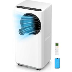 Portable Air Conditioners 16000 BTU 6-in-1 Smart AC Unit with WiFi App for Large Rooms up to 750 Sq. Ft., Quiet 45dB Sleep Mode 24H, Child Lock, Dehumidifier Fan, Perfect for Home